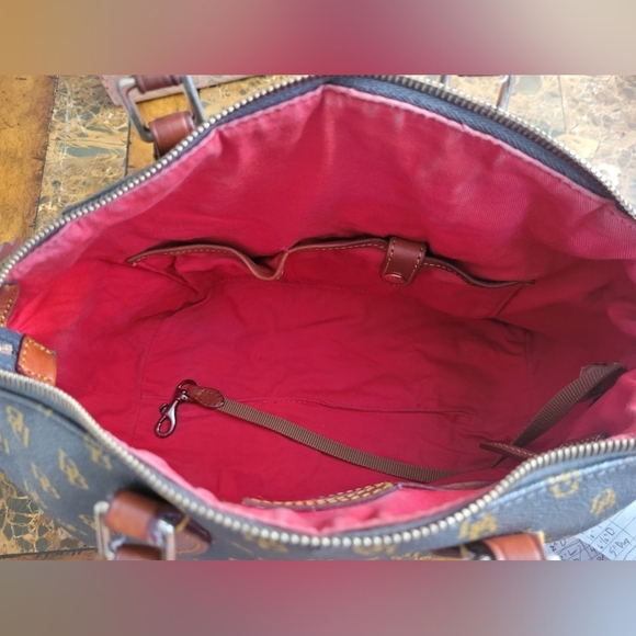 Dooney & Bourke Brown and Tan Monogrammed Men's Bag - Picture 8 of 10